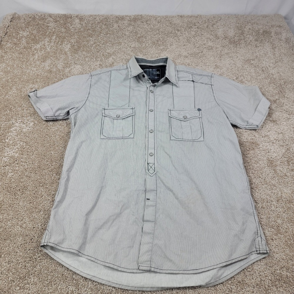 Killer Striped‎ Shirt Mens Short Sleeve Button Up Casual Lean Fit Size XL